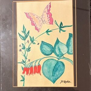 Floral and Butterfly Art Print